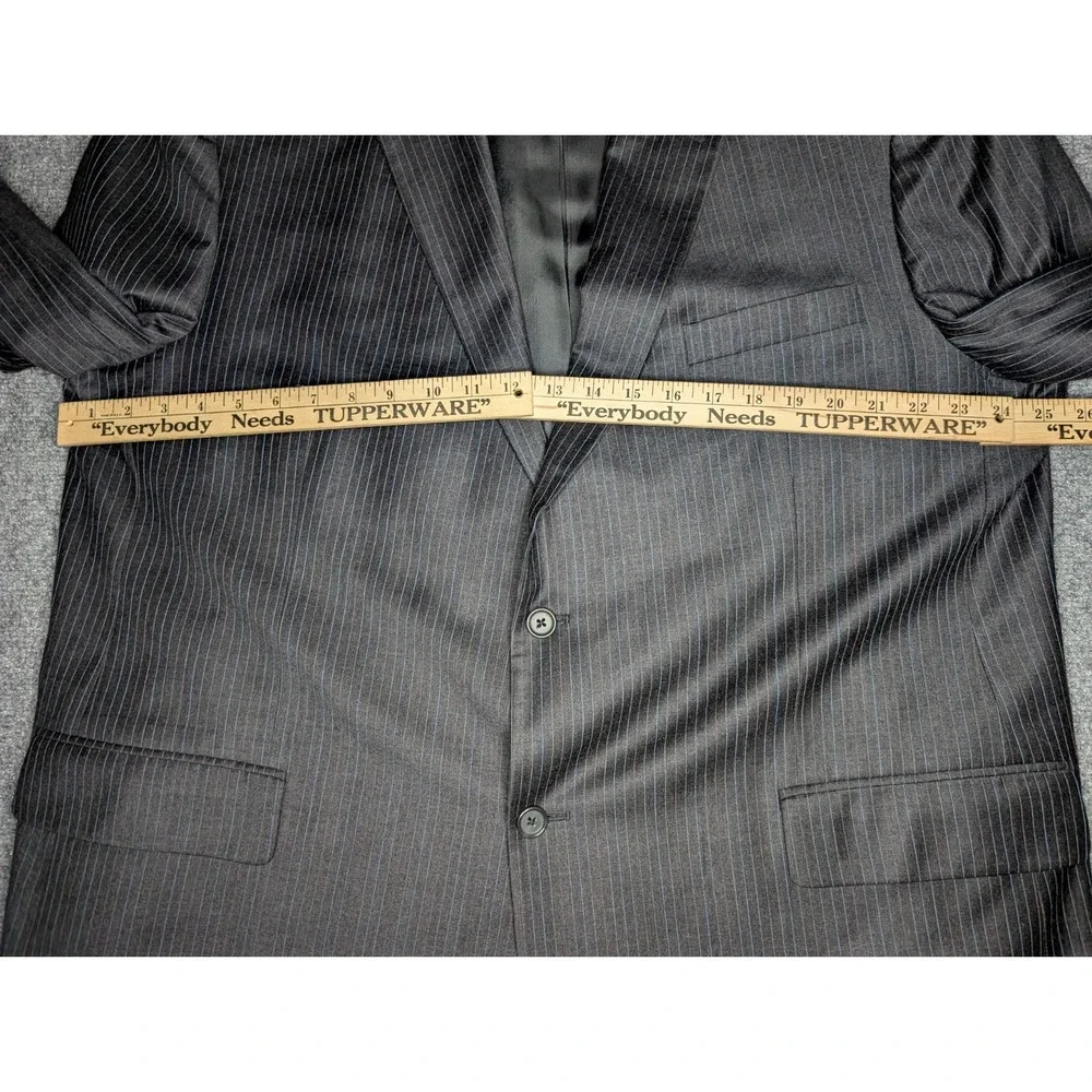 Joseph & Feiss International Mens Size 50 Long Blazer Gray Stripe‎ 2 Button